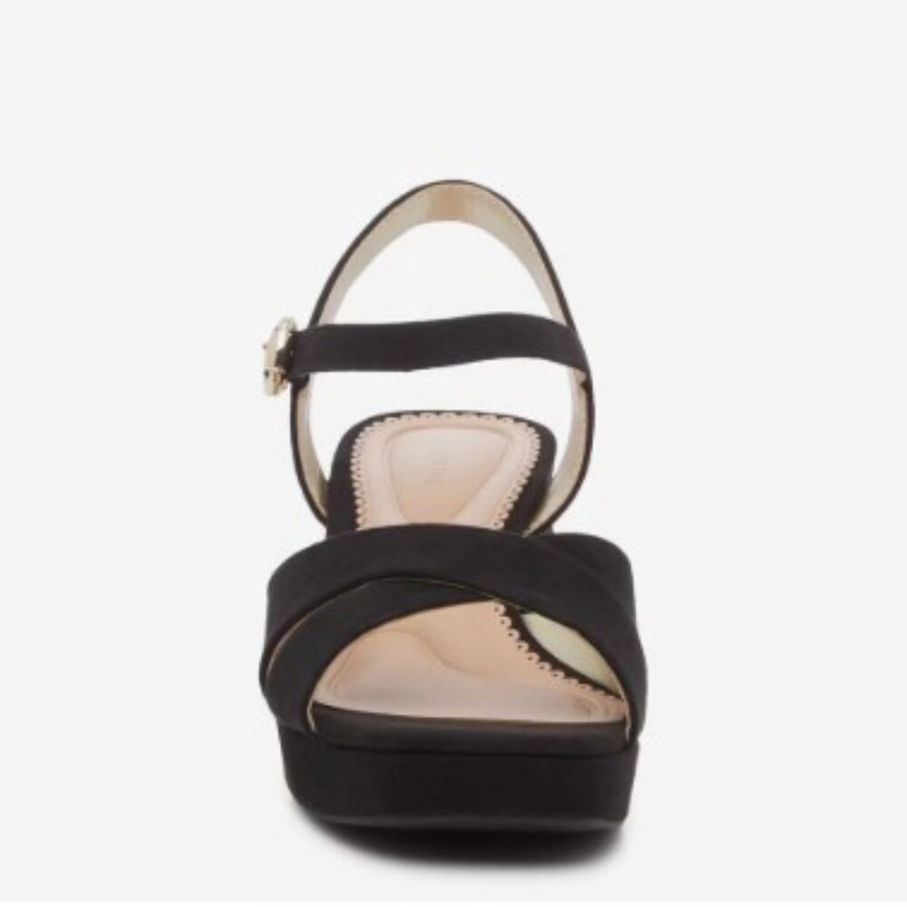 Kelly & Katie Liliena Sz 9 Black Microsuede Platform Sandal (Worn once) - Picture 3 of 16